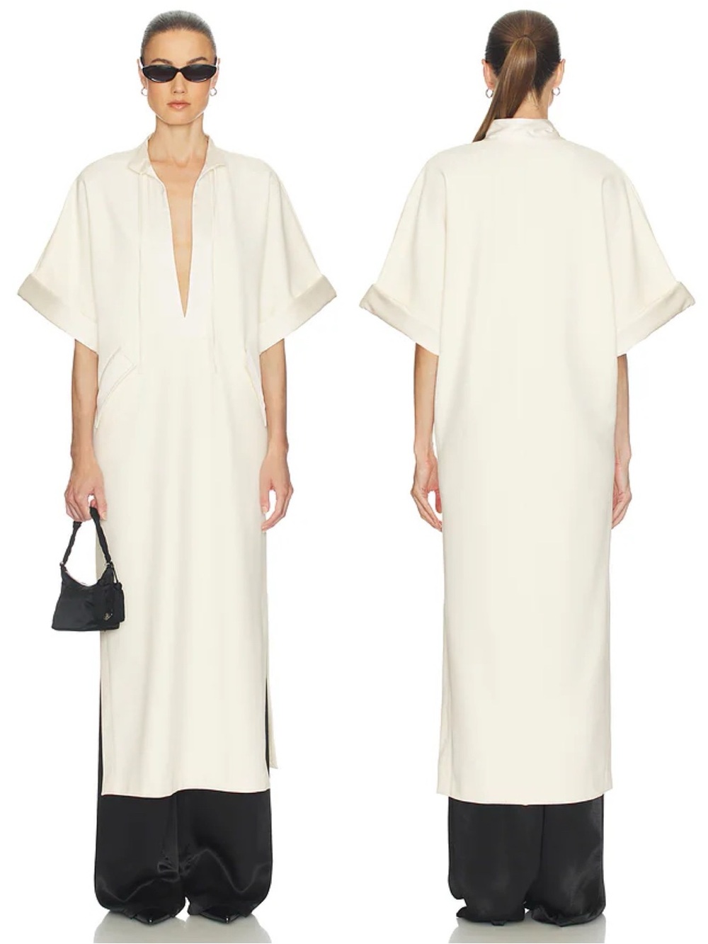 HELSA Magda Thick Crepe Dress Ivory White NEW with tags
